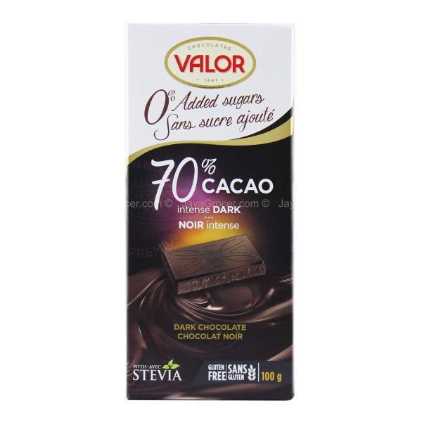 Valor 70% Cacao 0% Added Sugar Dark Chocolate 100g Sale