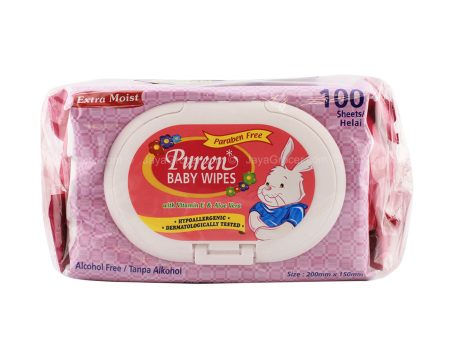 Pureen Baby Wipes (Pink) Value Pack 100pcs x 2 Online