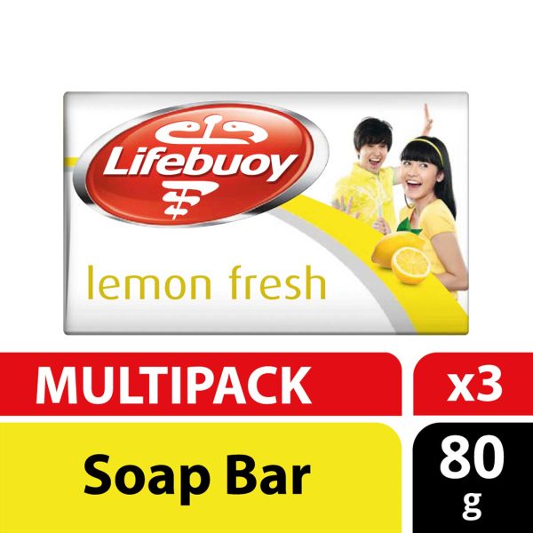 Lifebouy Lemon Fresh Bar Soap 80g x 3 Supply