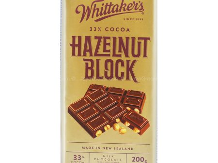 Whittakers Hazelnut Block Chocolate Bar 200g Fashion