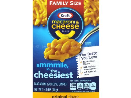 Kraft Family Size Macaroni & Cheese Dinner Original Flavor 411g For Discount