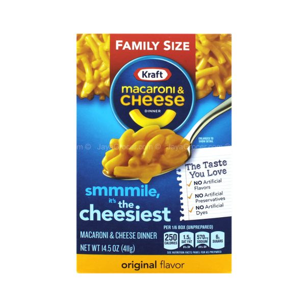 Kraft Family Size Macaroni & Cheese Dinner Original Flavor 411g For Discount