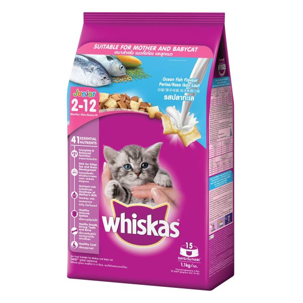 Whiskas Kitten Ocean Fish Dry Cat Food 1.1KG For Cheap