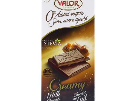 Valor 0% Added Sugar Creamy Milk Chocolate with Hazelnut Cream 100g Online Hot Sale